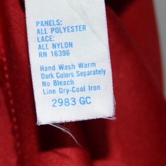 Warners Vintage Red Lace Camisole Tank Top Size 34 - Picture 9 of 9